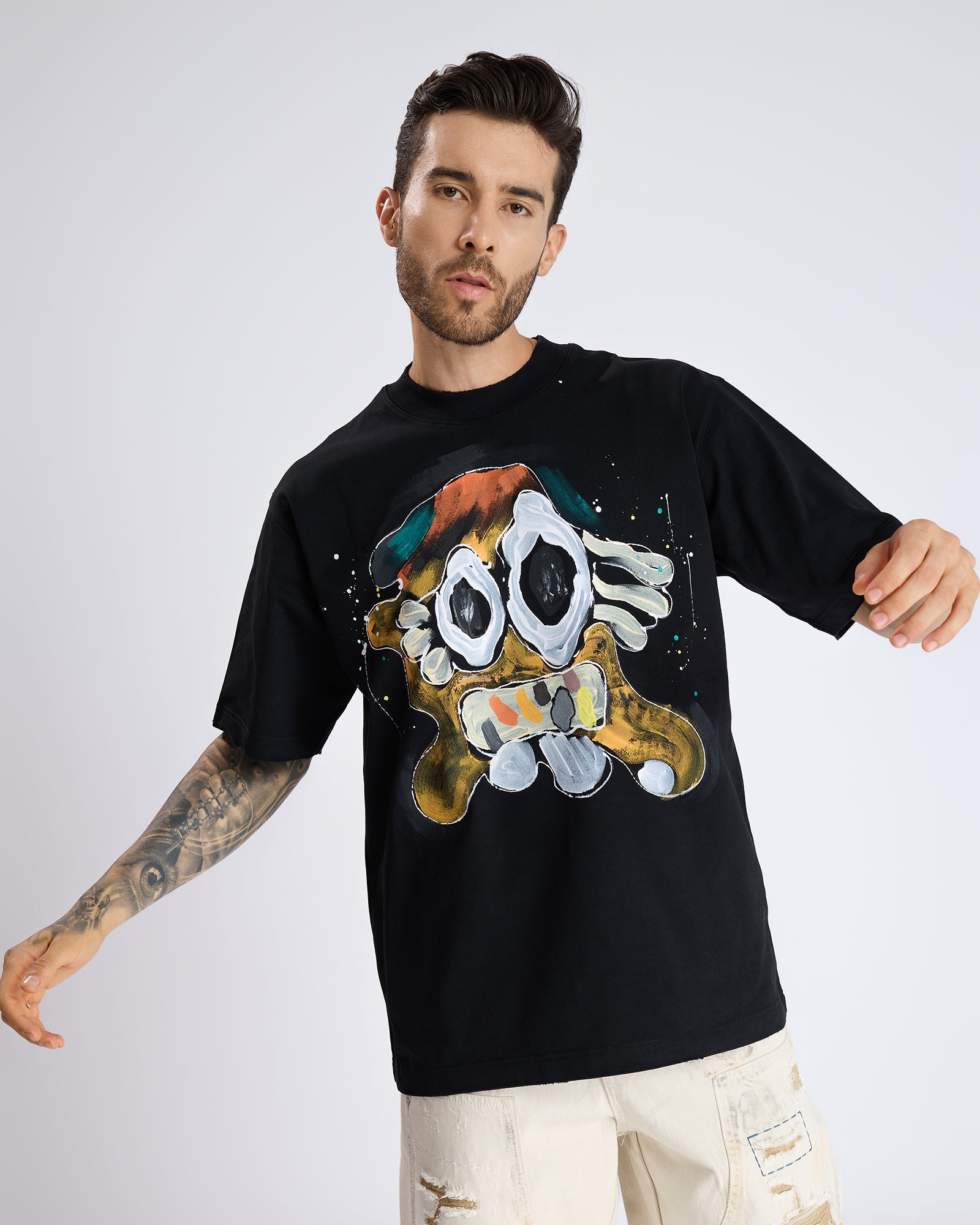 HAND-PAINTED GRAPHIC T-SHIRT