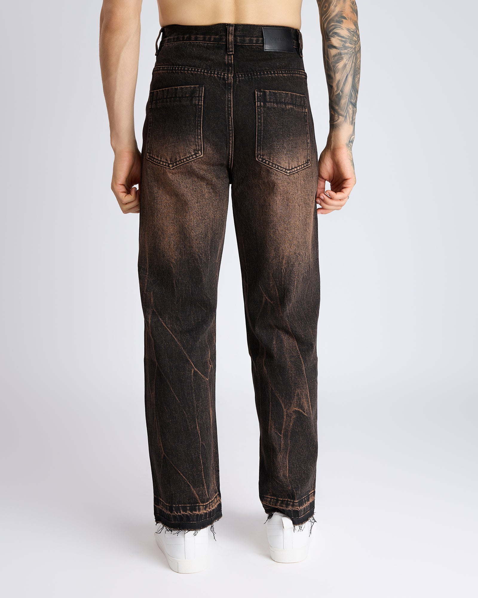 BLACK ACID WASH BAGGY JEANS