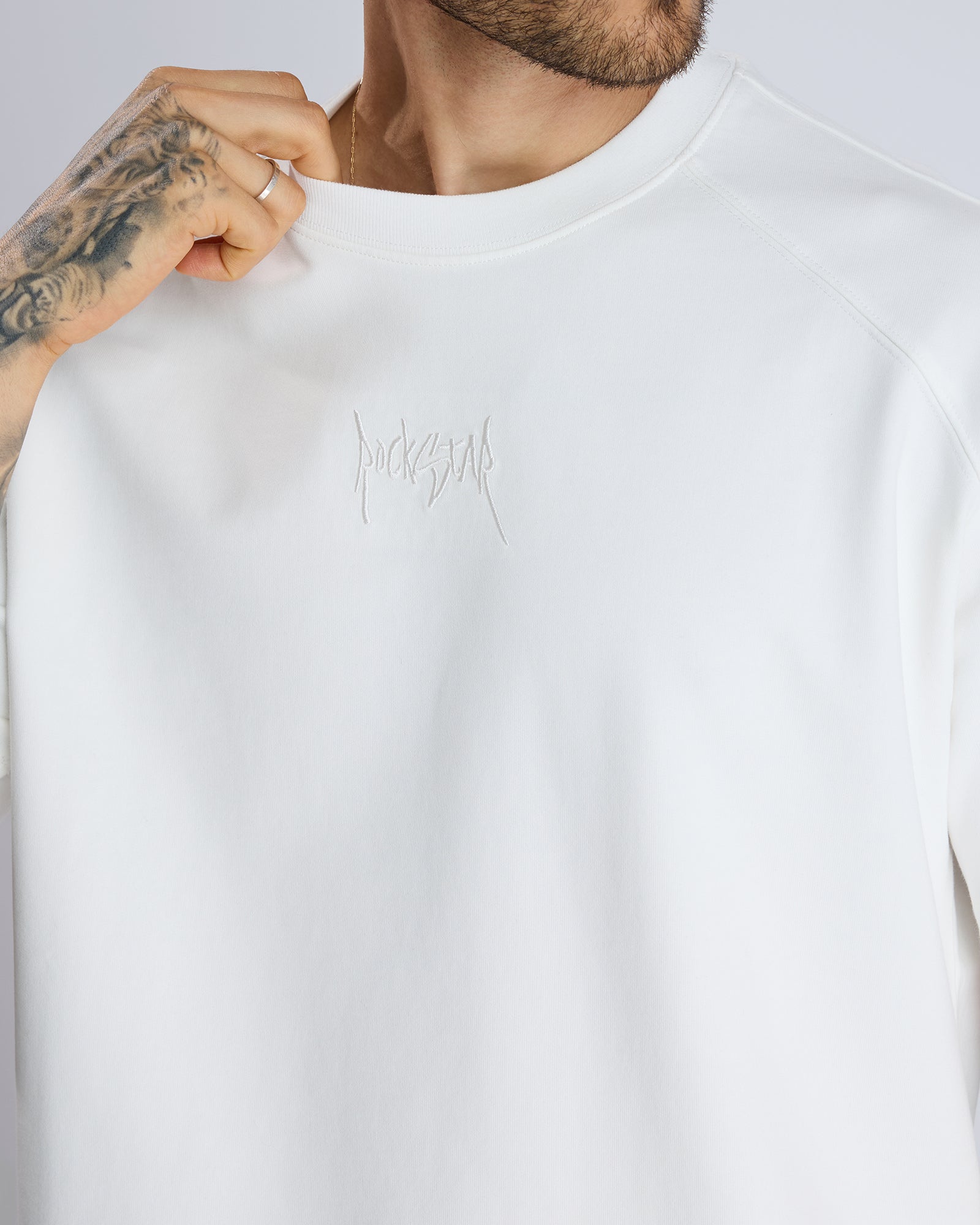 COTTON T-SHIRT WITH TONAL EMBROIDERY