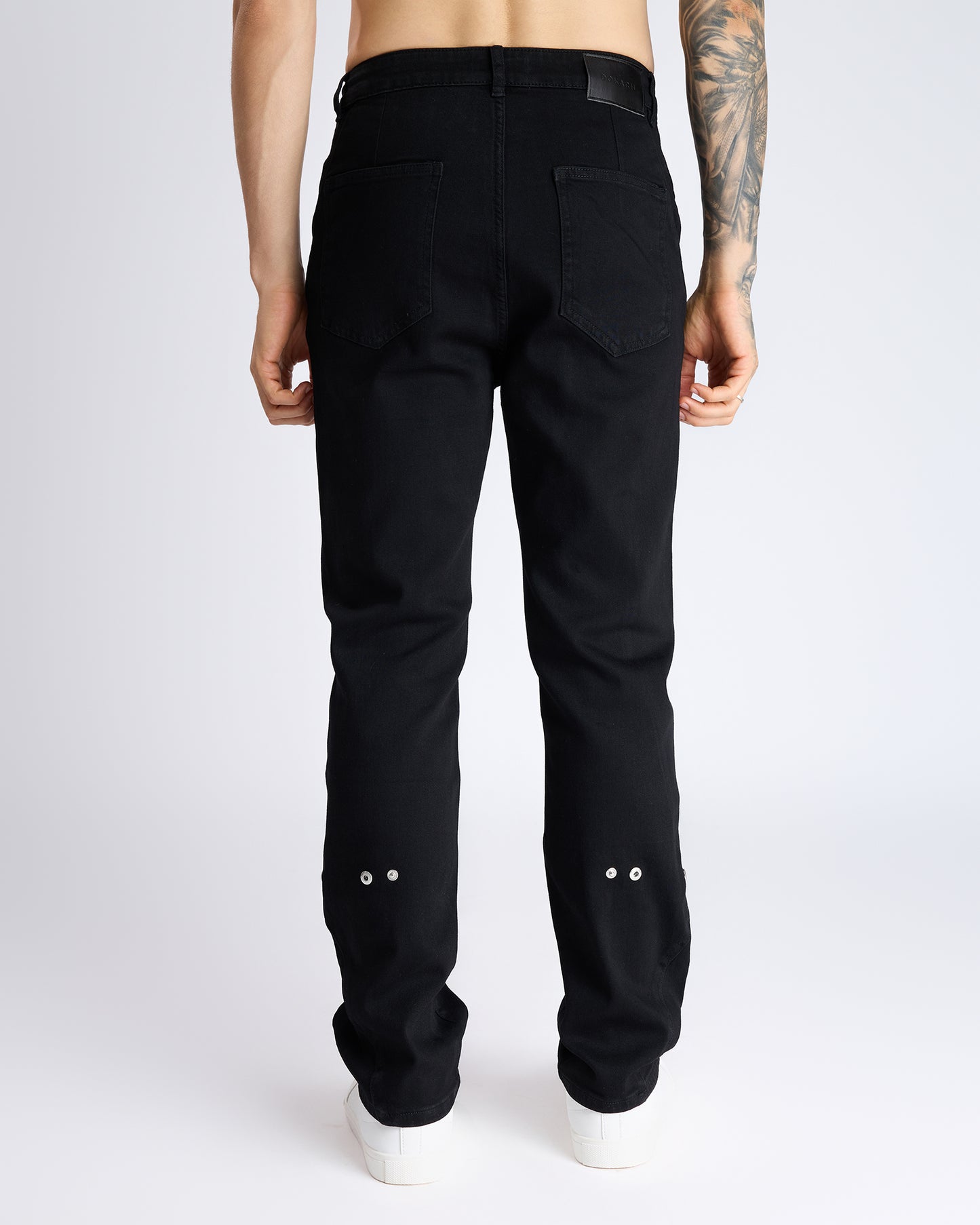 STRAIGHT-LEG JEANS WITH METAL STUD DETAIL