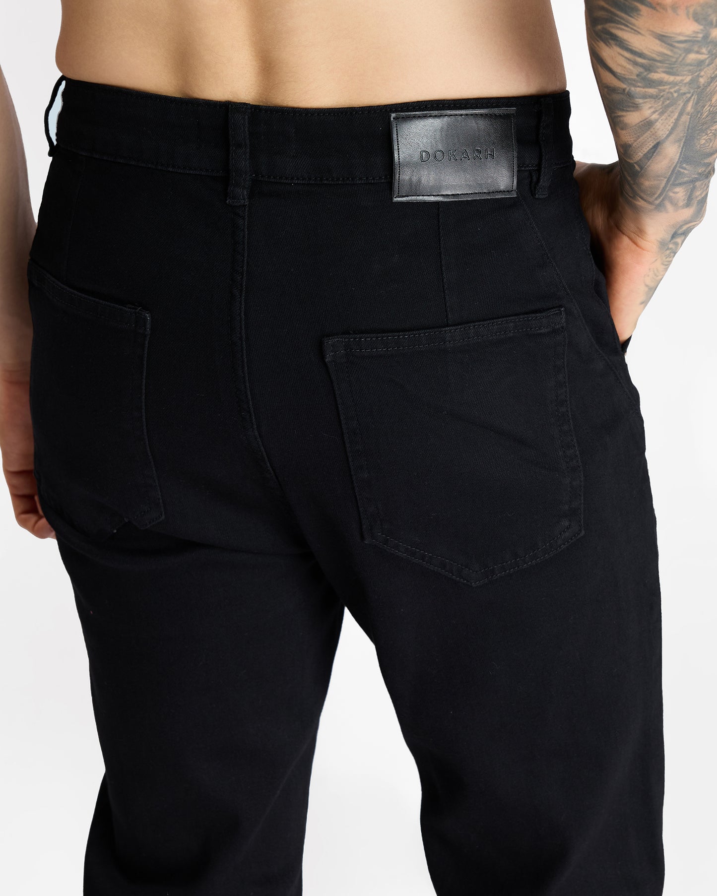 STRAIGHT-LEG JEANS WITH METAL STUD DETAIL