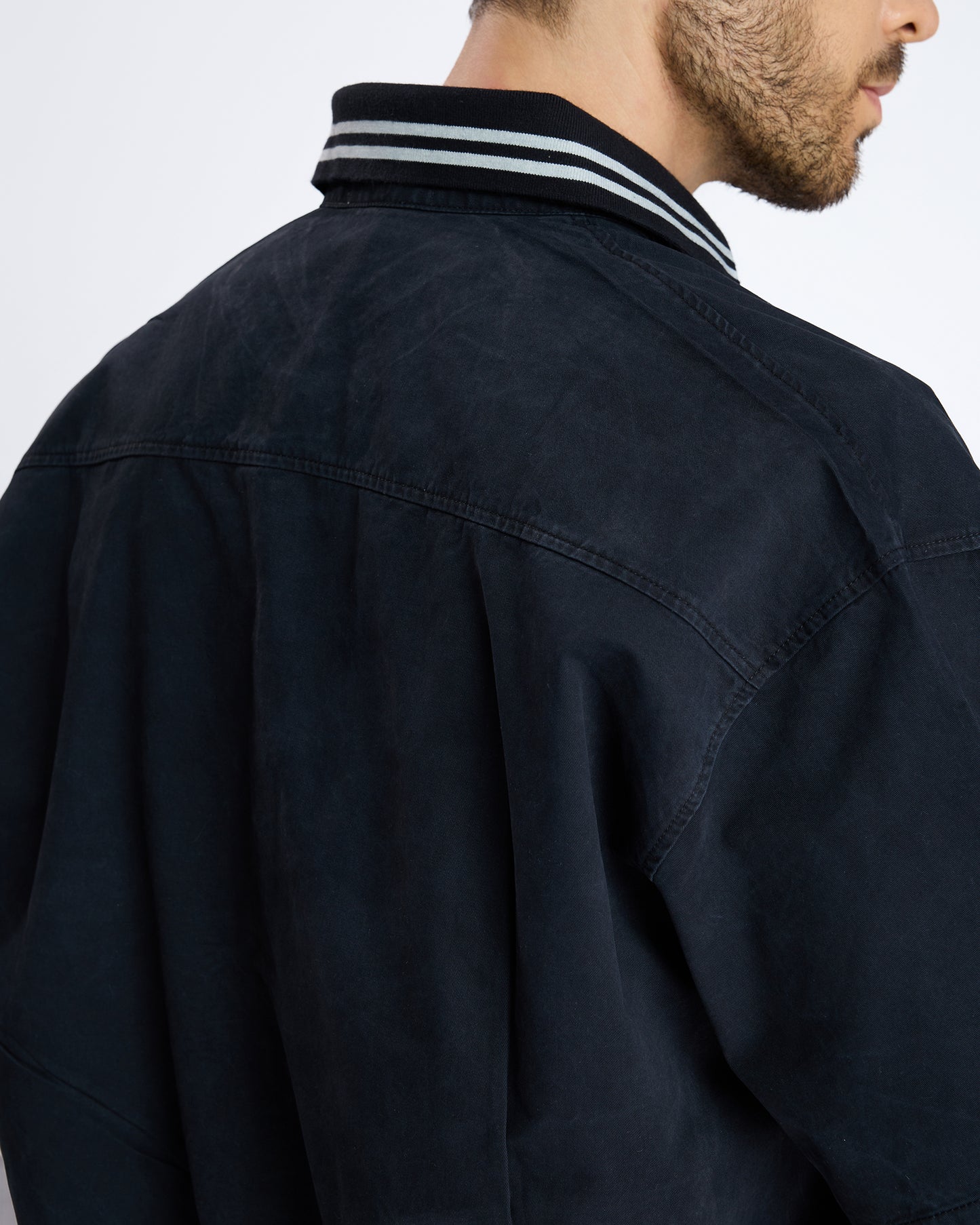 SHORT-SLEEVE VARSITY JACKET