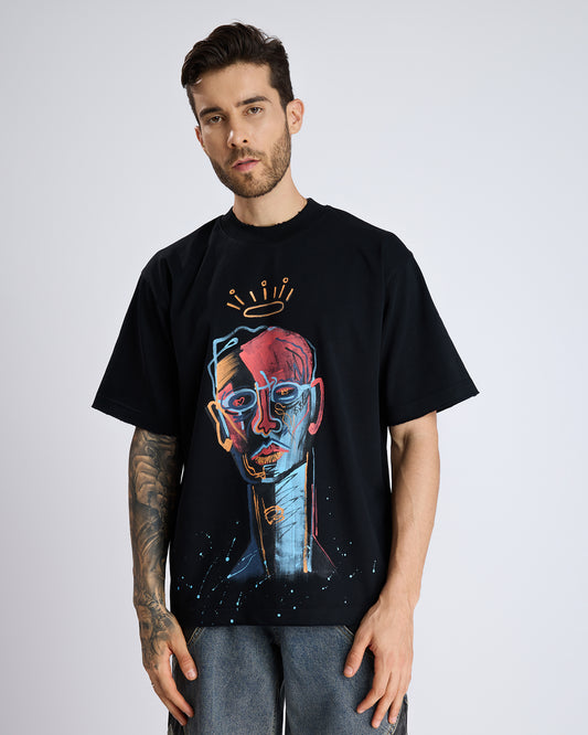 ABSTRACT FACE PRINT T-SHIRT