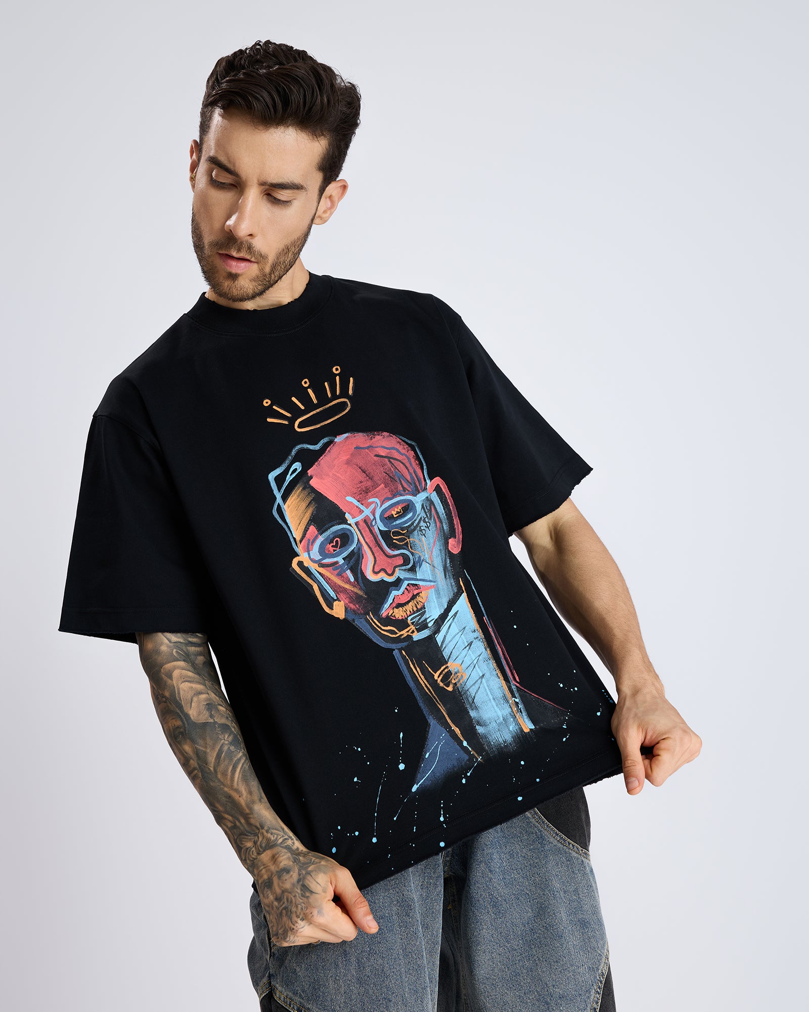 ABSTRACT FACE PRINT T-SHIRT