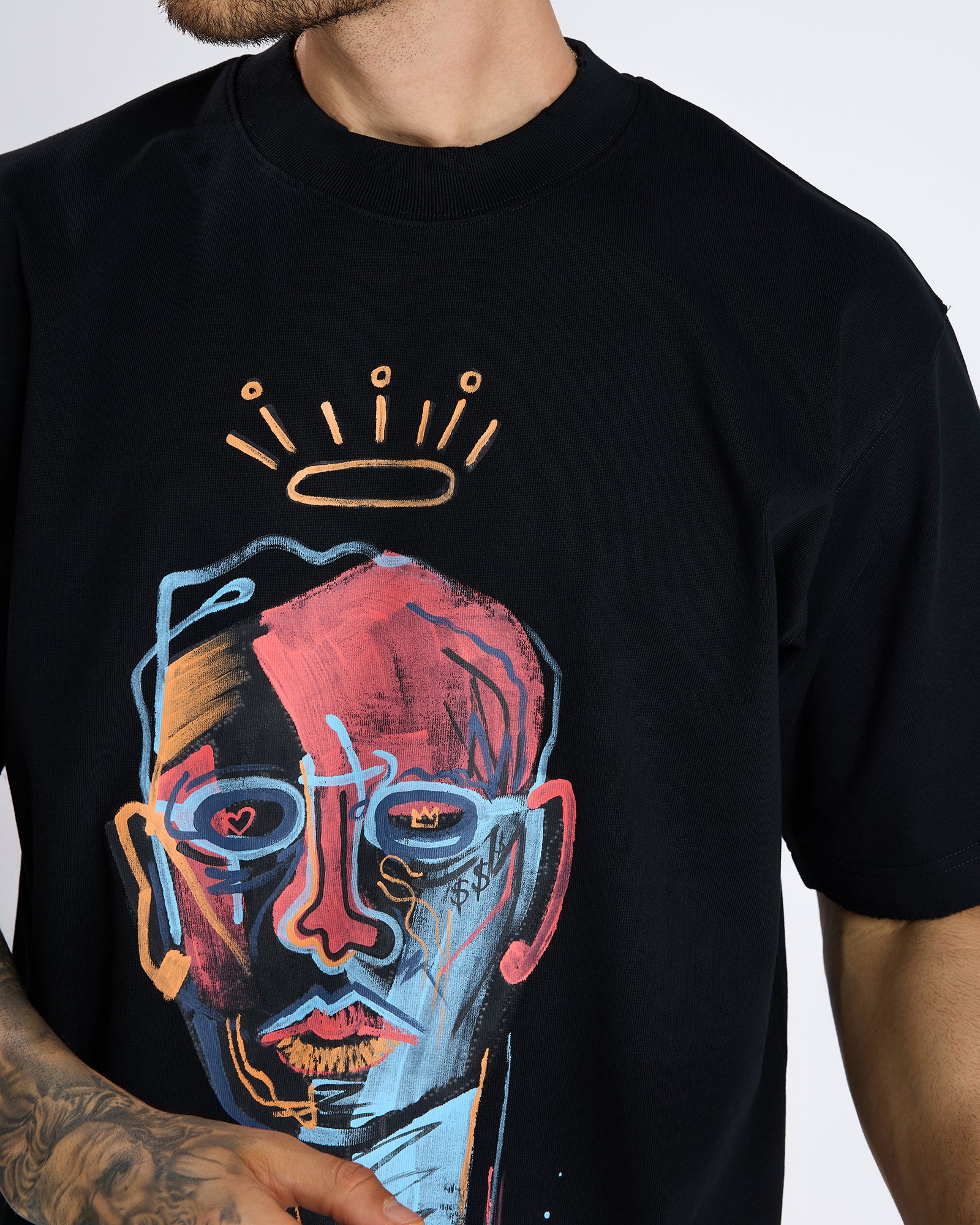ABSTRACT FACE PRINT T-SHIRT