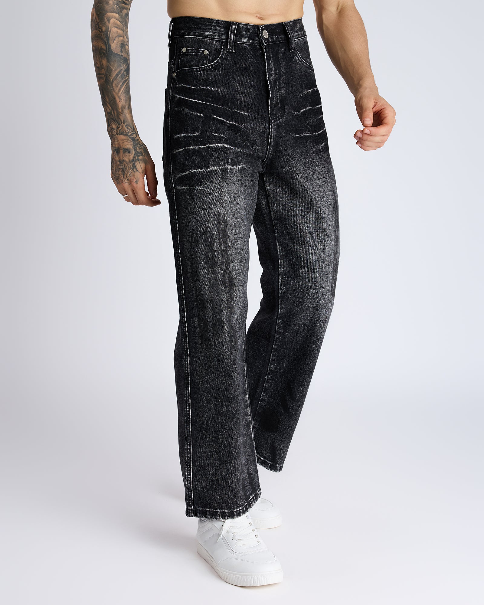 HAND-BRUSHED FADE EFFECT DENIM