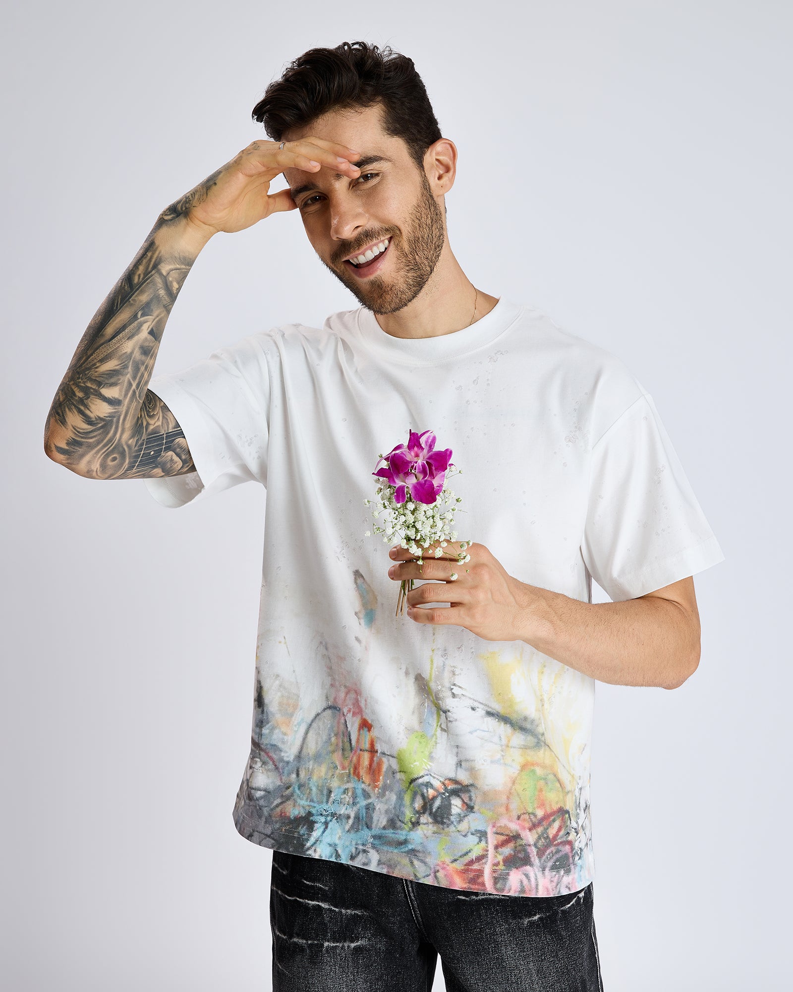 GRAFFITI FADE PRINT T-SHIRT