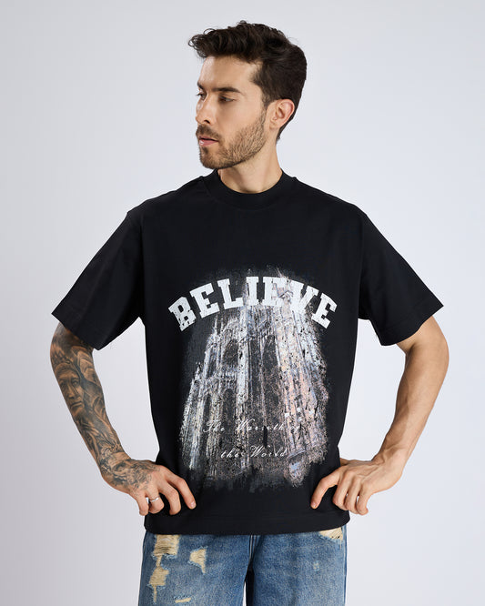 BELIEVE OVERSIZED GRAPHIC TEE
