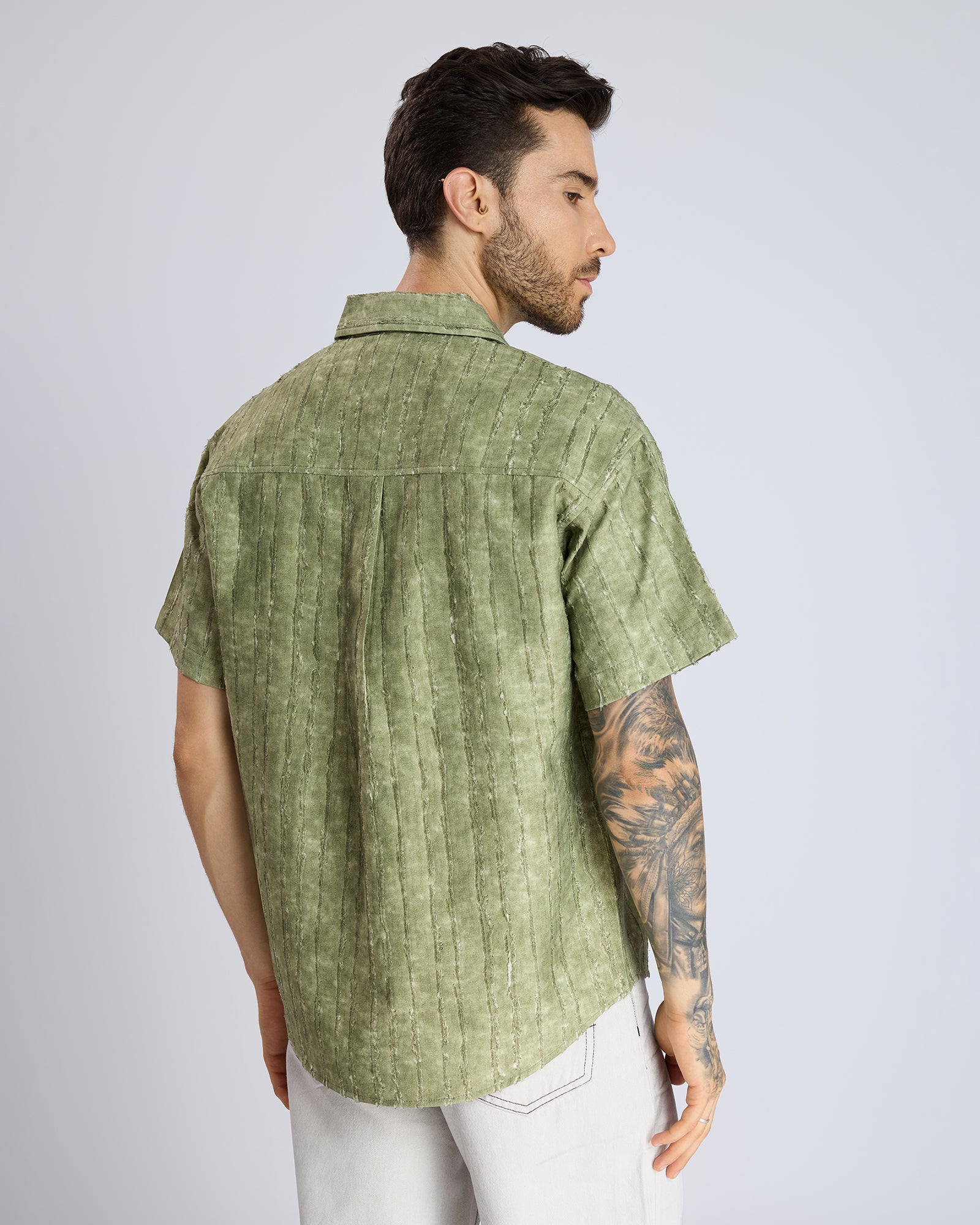 TEXTURED OLIVE SHIRT