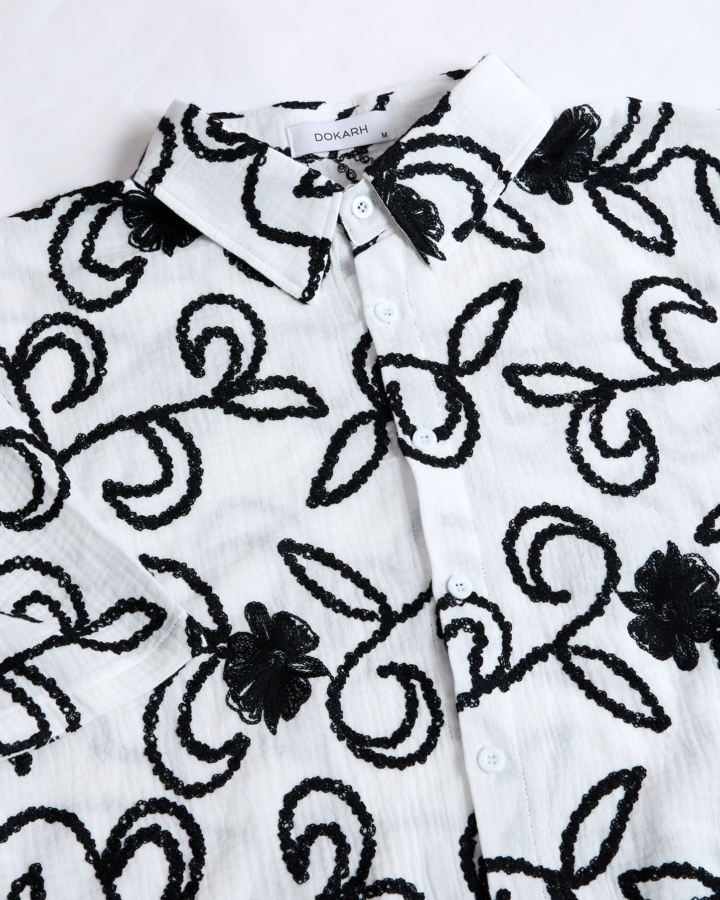 TEXTURED SHIRT WITH SEQUIN EMBROIDERY
