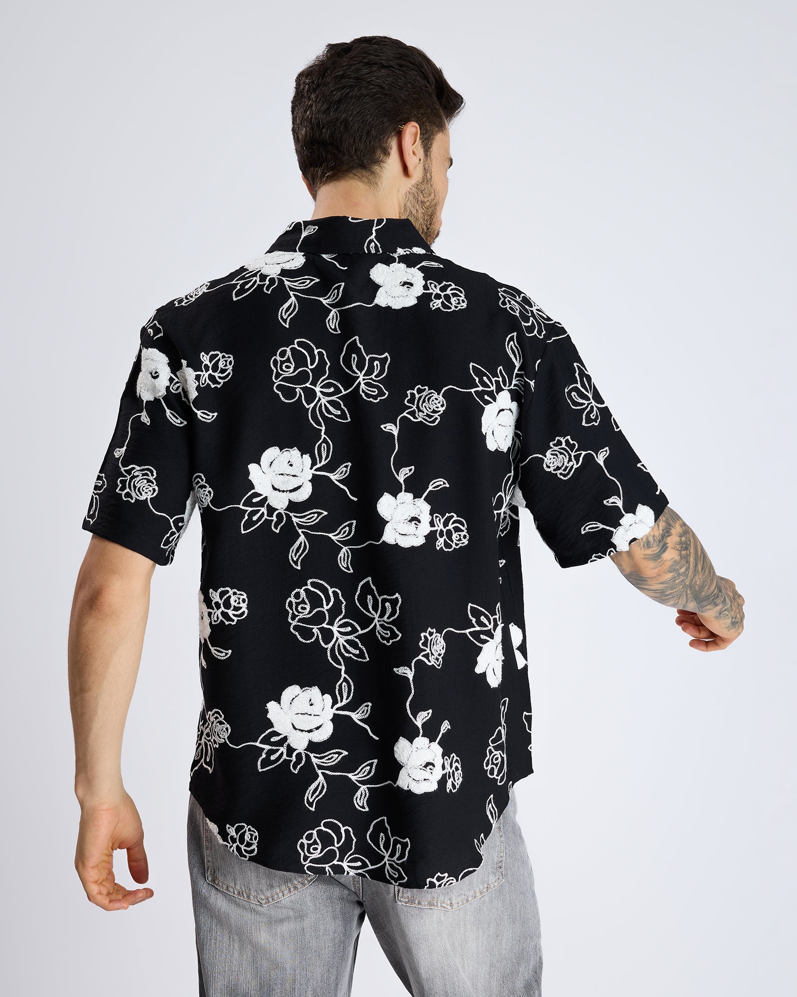 FLORAL EMBROIDERY RELAXED SHIRT