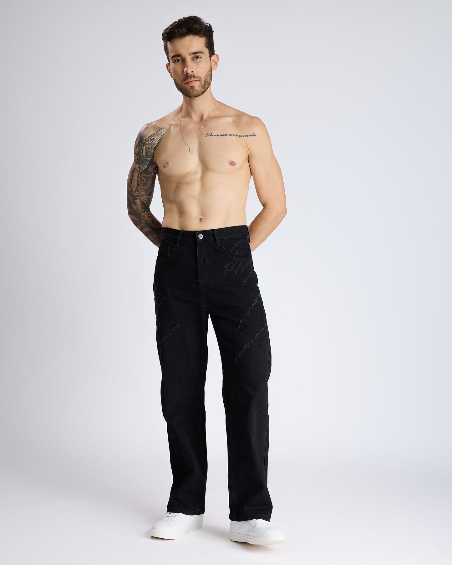 BASIC BAGGY BLACK DENIM JEANS