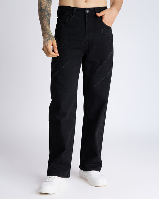 BASIC BAGGY BLACK DENIM JEANS