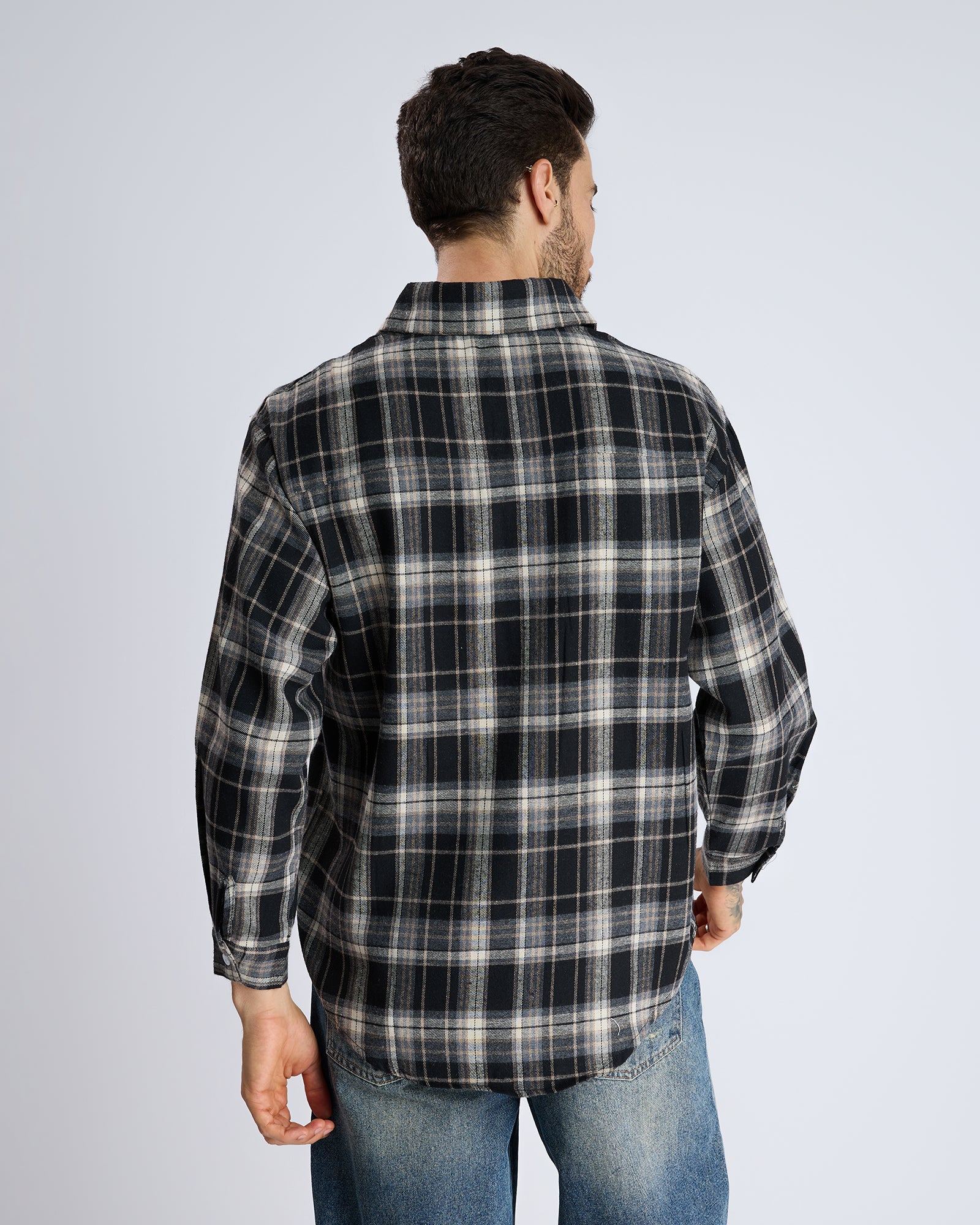 GRAPHIC PATCH FLANNEL SHIRT