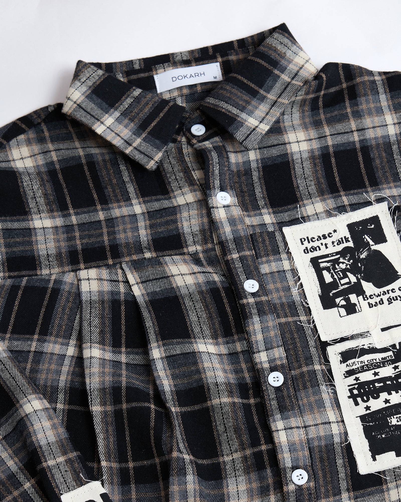 GRAPHIC PATCH FLANNEL SHIRT