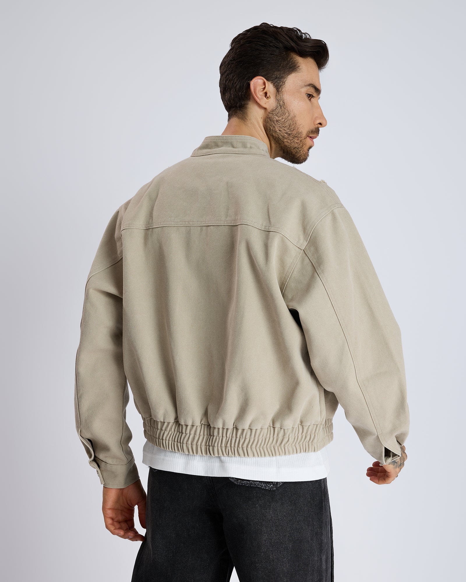 BEIGE ZIP JACKET by DOKARH