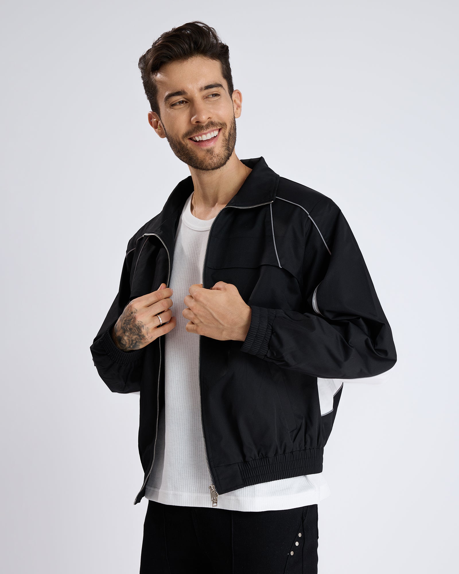 BLACK ZIP-UP JACKET