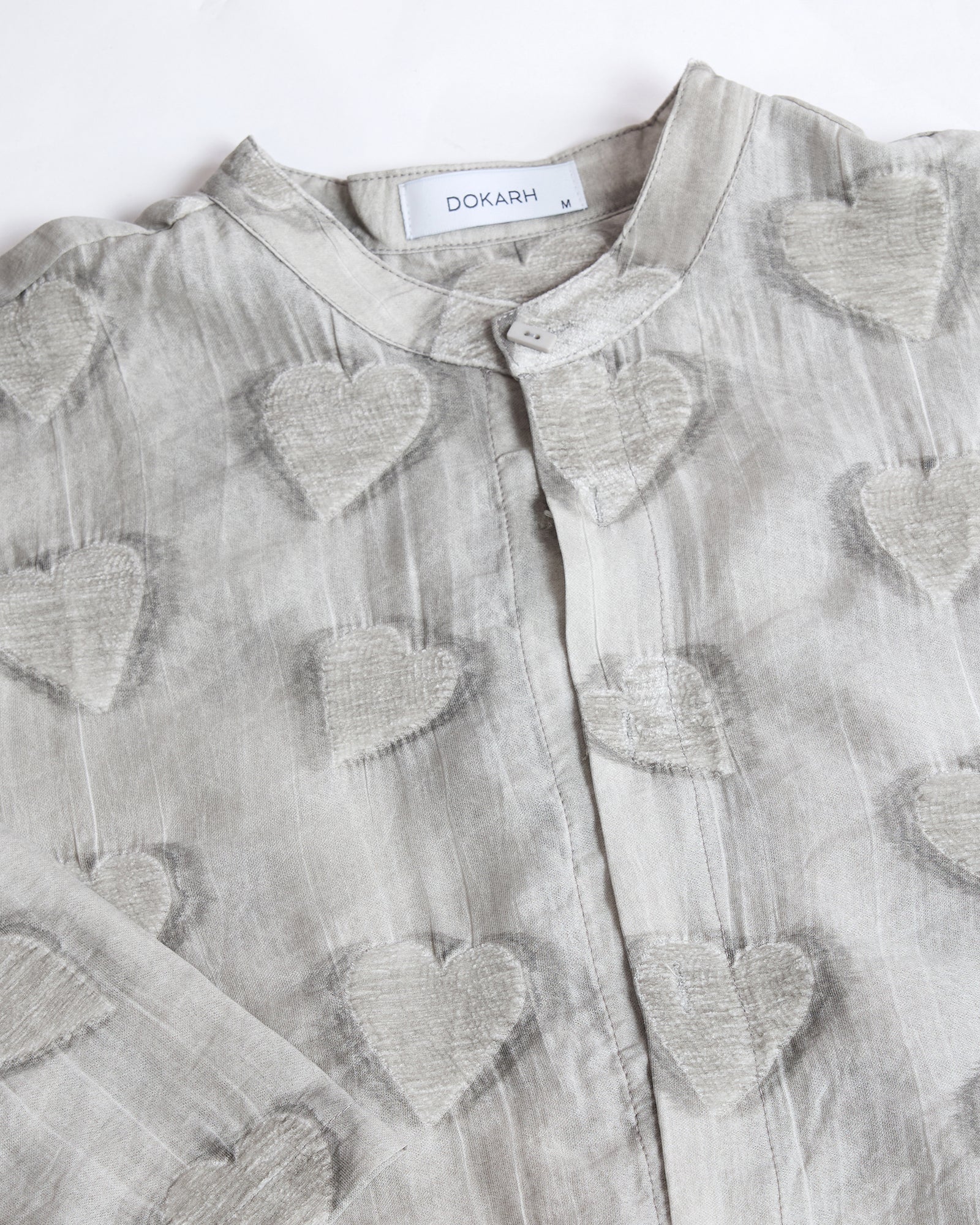 TEXTURED MANDARIN COLLAR SHIRT