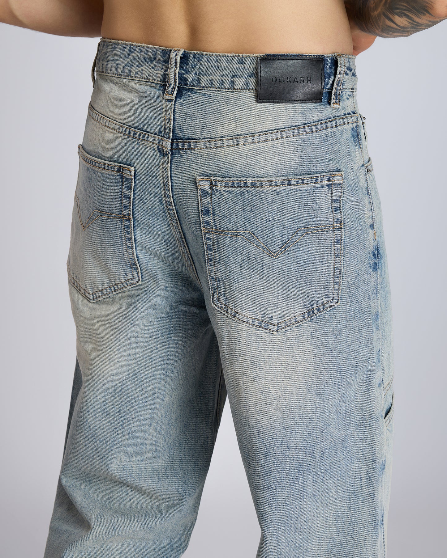 STRAIGHT-LEG DENIM JEANS