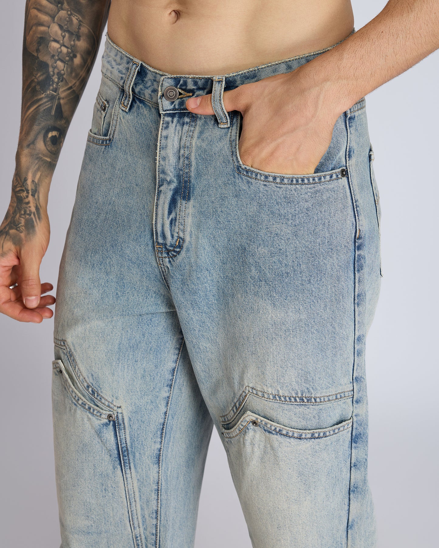 STRAIGHT-LEG DENIM JEANS