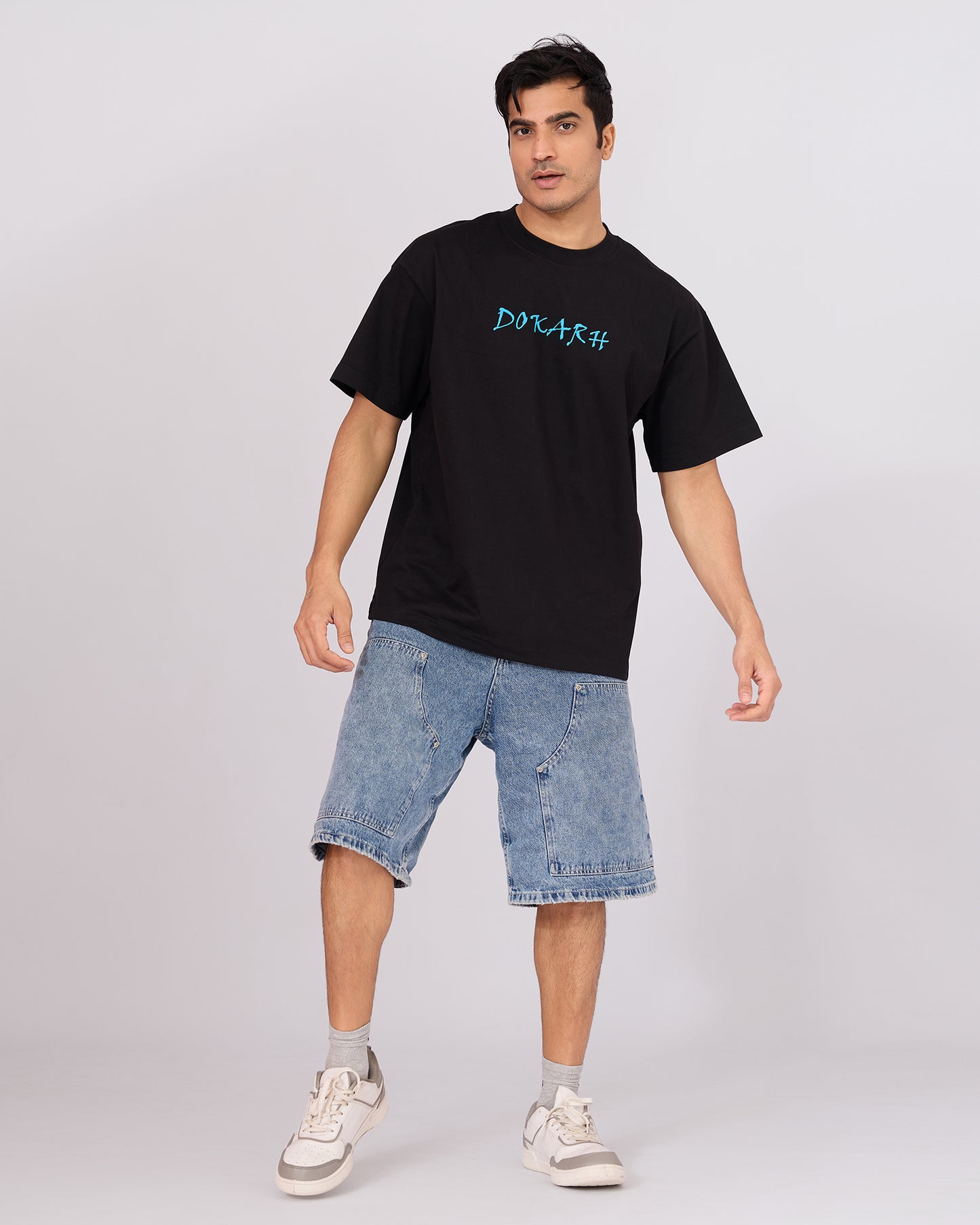 BLACK FLORAL OVERSIZED T-SHIRT