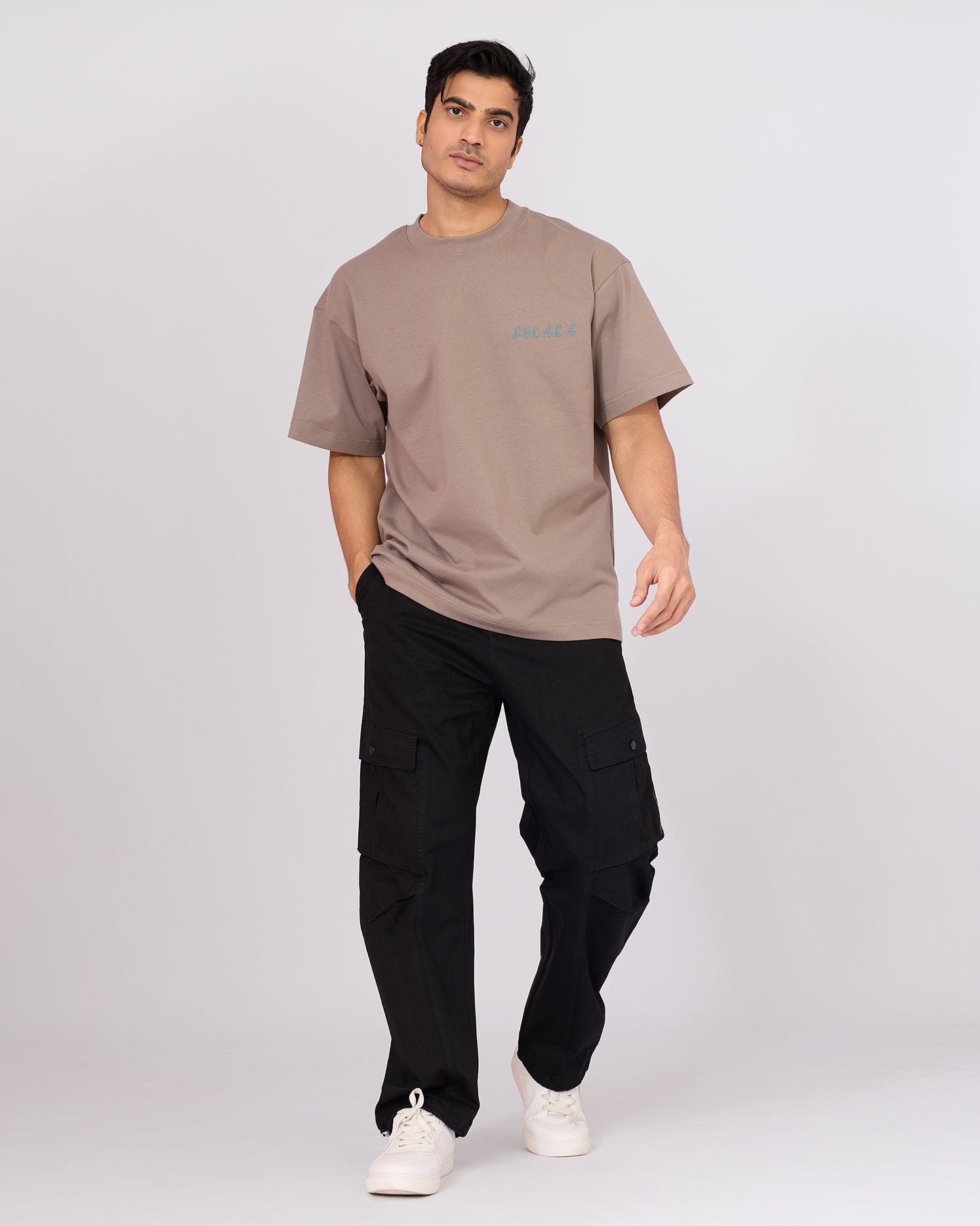 STONE GREY INSECT OVERSIZED T-SHIRT
