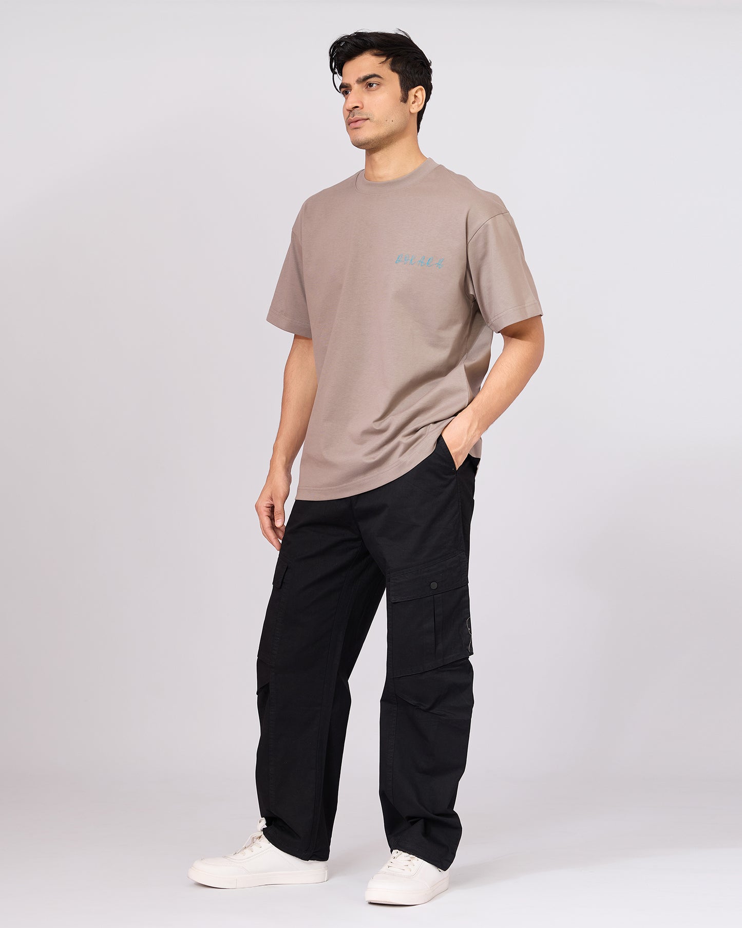 STONE GREY INSECT OVERSIZED T-SHIRT