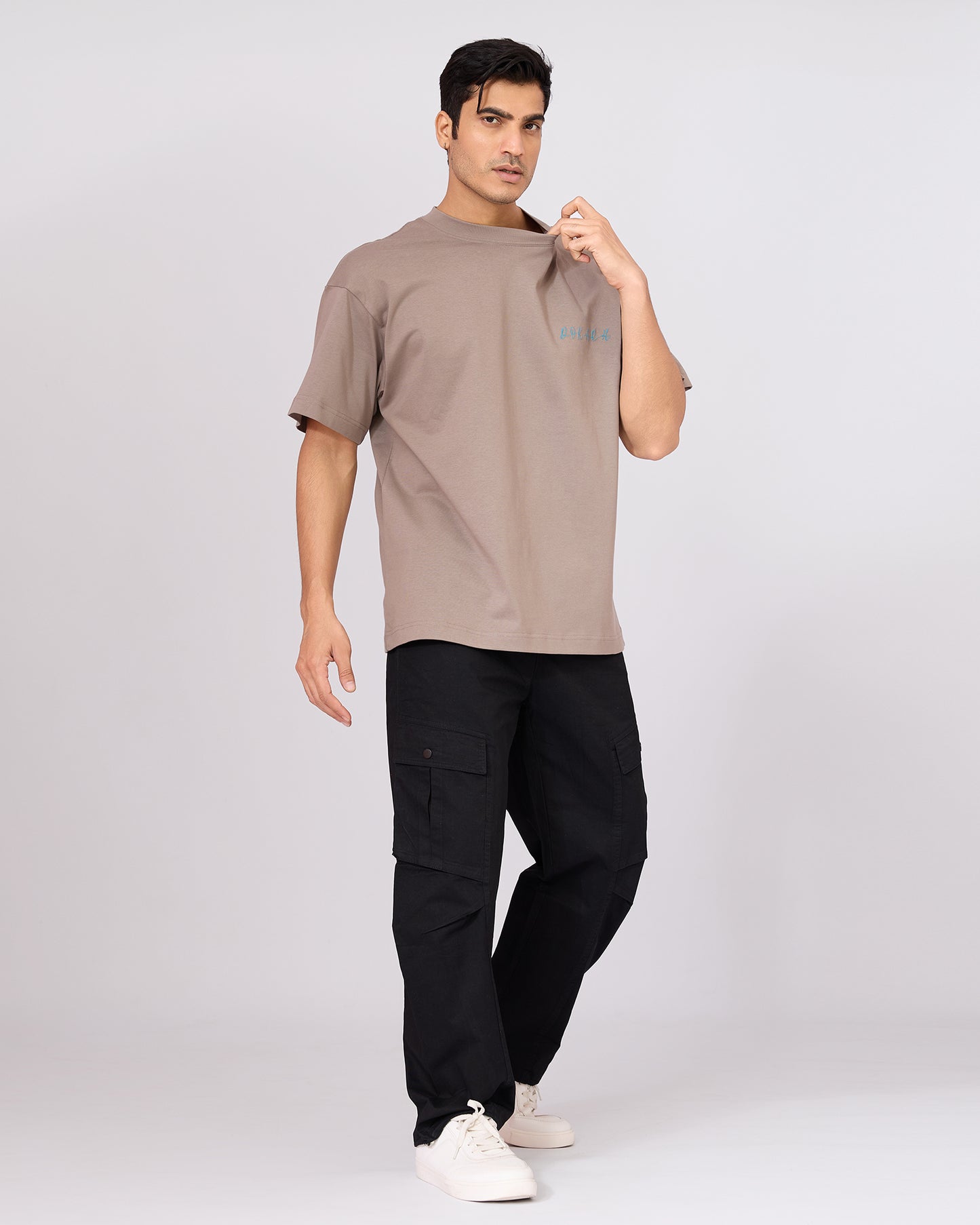 STONE GREY INSECT OVERSIZED T-SHIRT