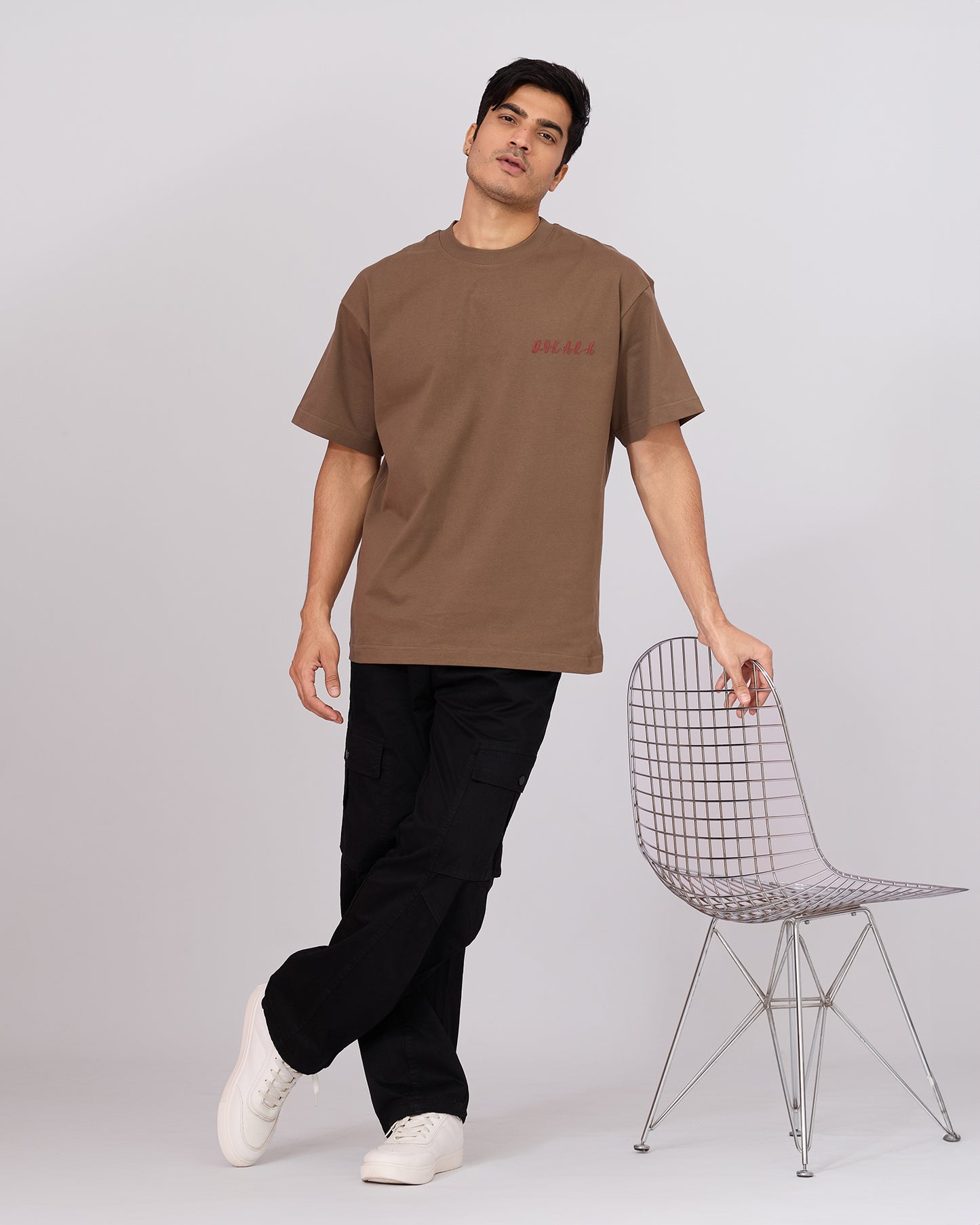 BROWN BUTTERFLY OVERSIZED T-SHIRT