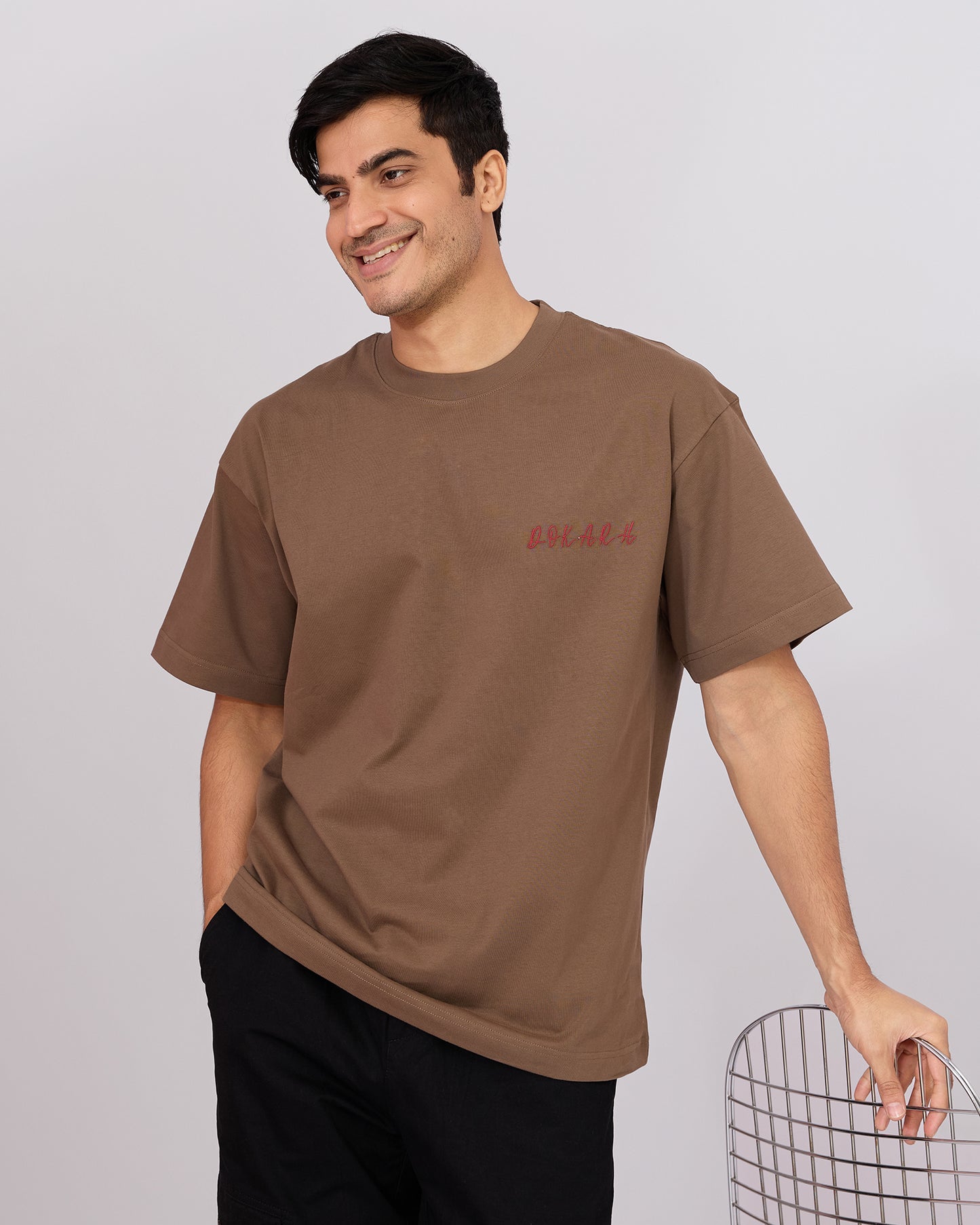 BROWN BUTTERFLY OVERSIZED T-SHIRT