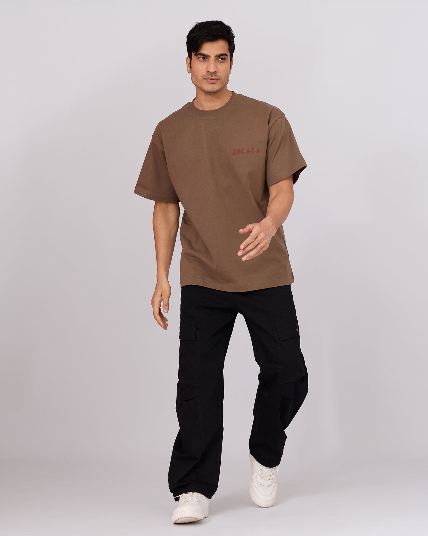 BROWN BUTTERFLY OVERSIZED T-SHIRT
