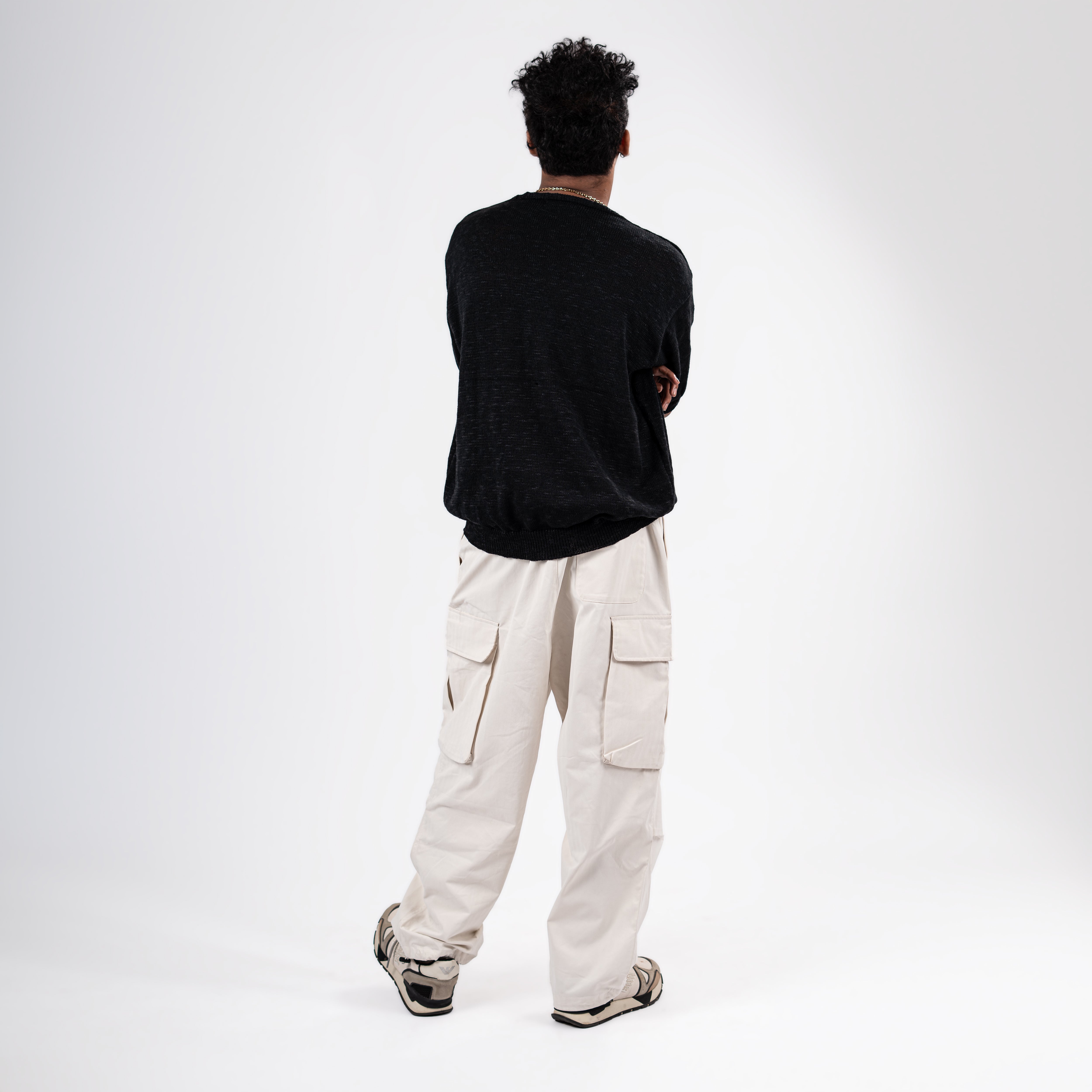 Cream White Cargo Pants