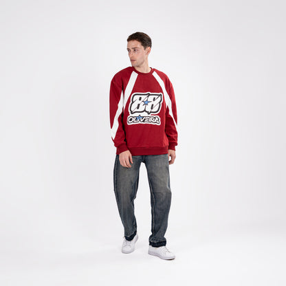 Maroon 340GSM Bold Stripe Sweatshirt