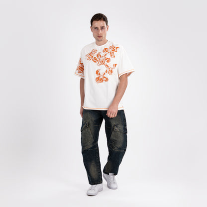 Men's Oversized Floral Embroidery Tee