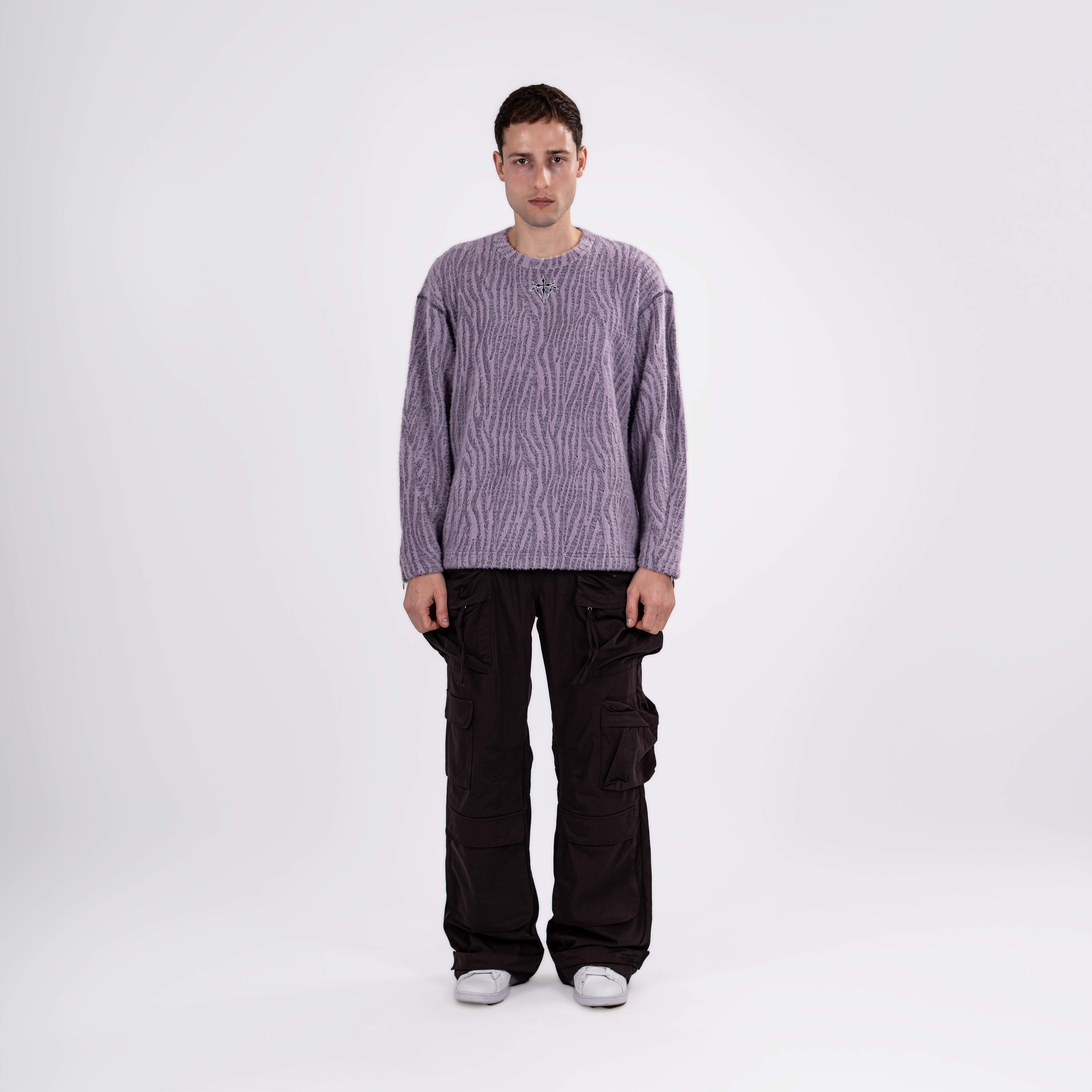 Textured Lavender Knit Pullover