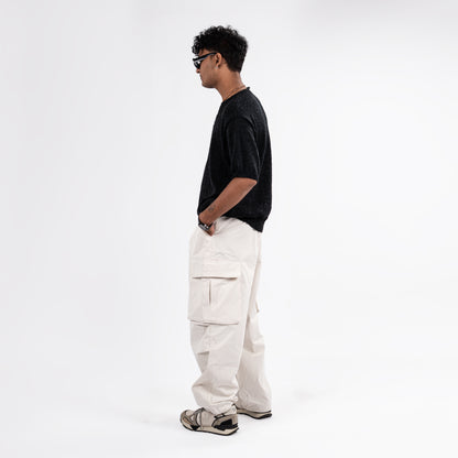 Cream White Cargo Pants