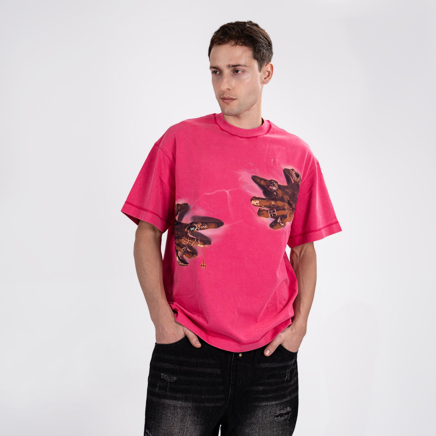 Men's Oversized Graphic Tee - Artistic Print