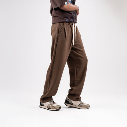 Brown relaxed-fit sweatpants