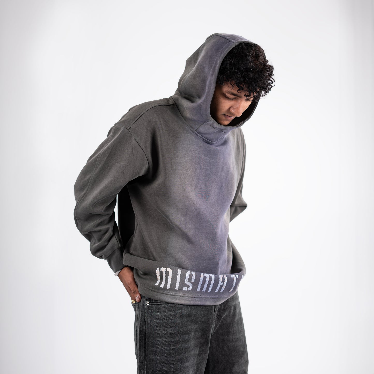 Mismatch Grey Hoodie