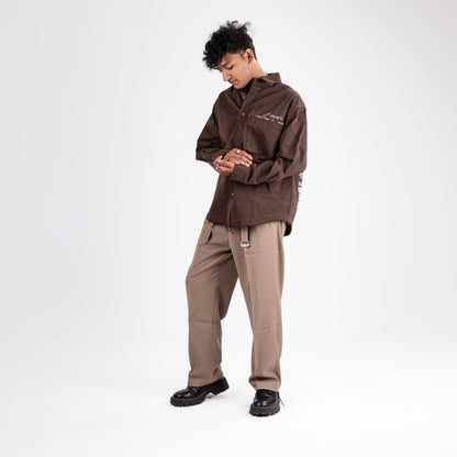 Chocolate Brown Washed Overshirt