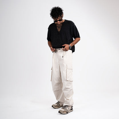 Cream White Cargo Pants