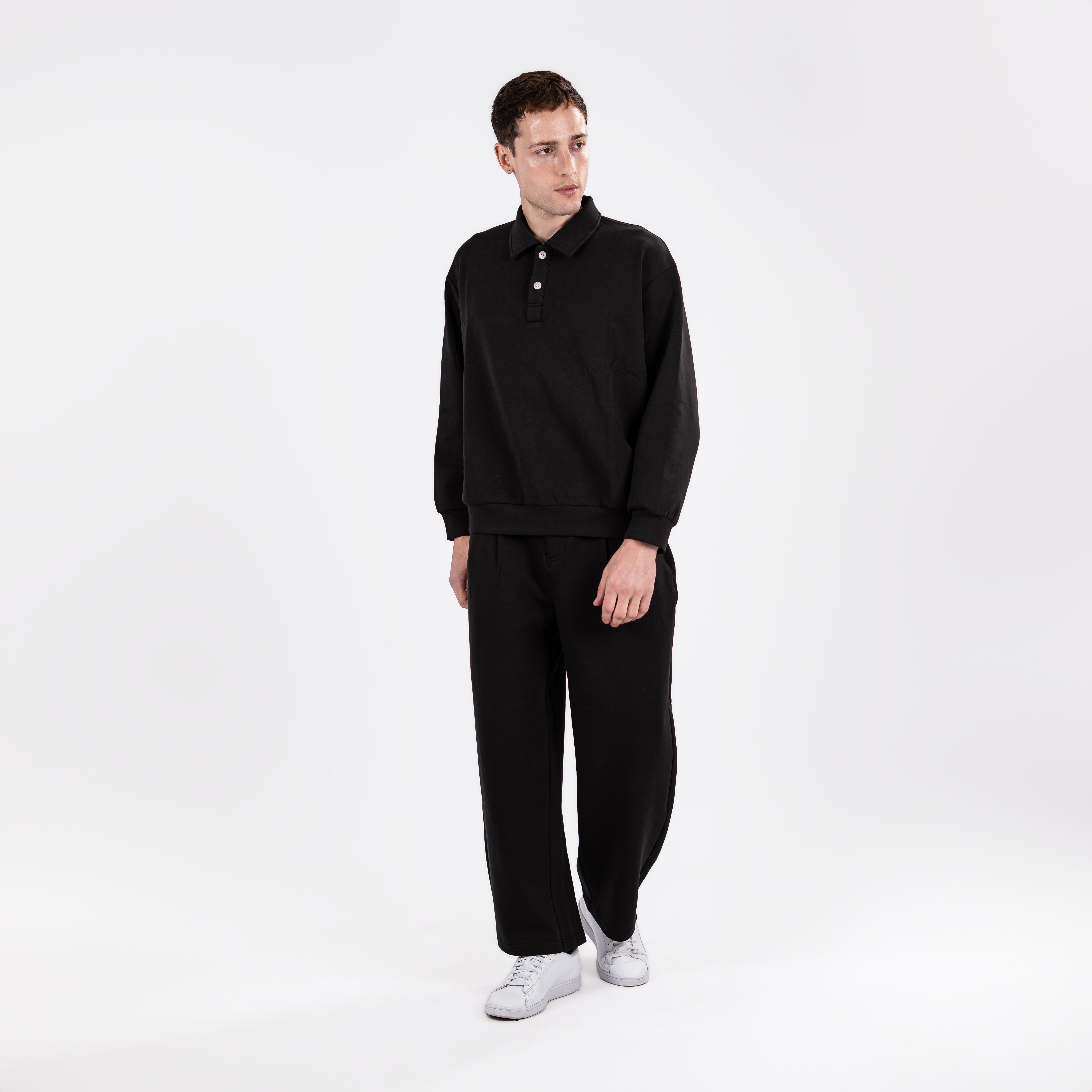 Black Polo Neck Sweatshirt