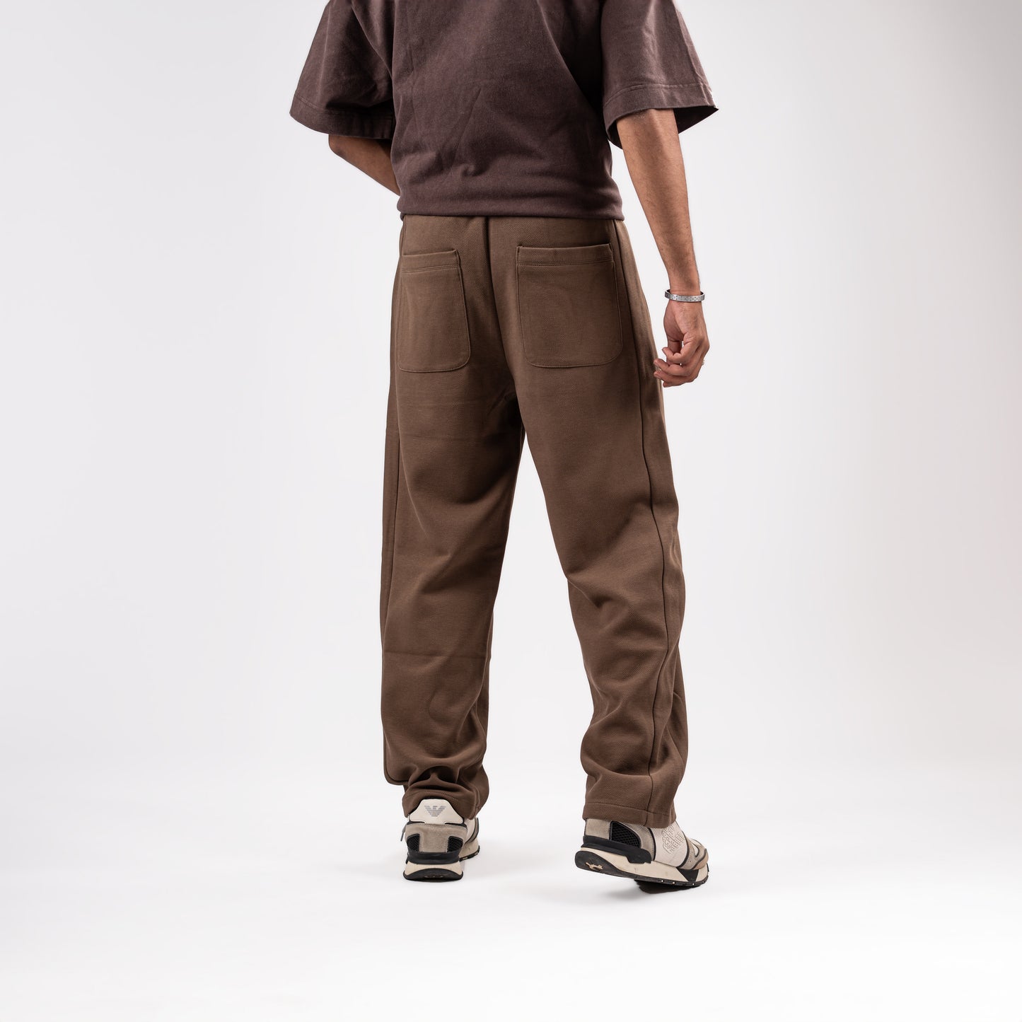 Brown relaxed-fit sweatpants