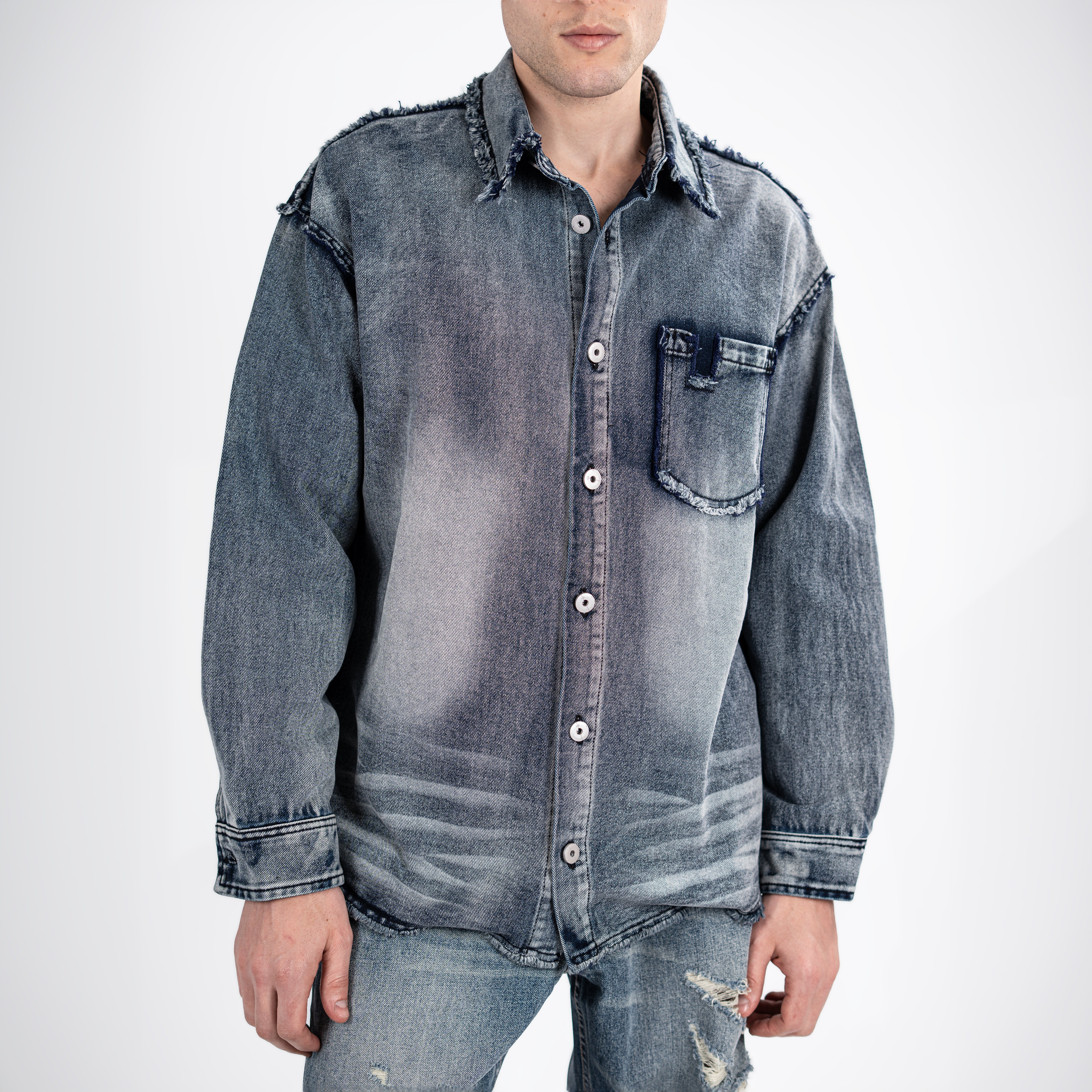 Men's Faded Denim Shirt