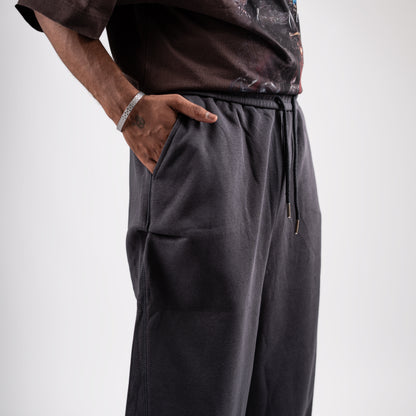 Charcoal wide-leg sweatpants