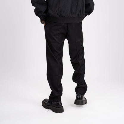 Black Relaxed Fit Korean Trousers