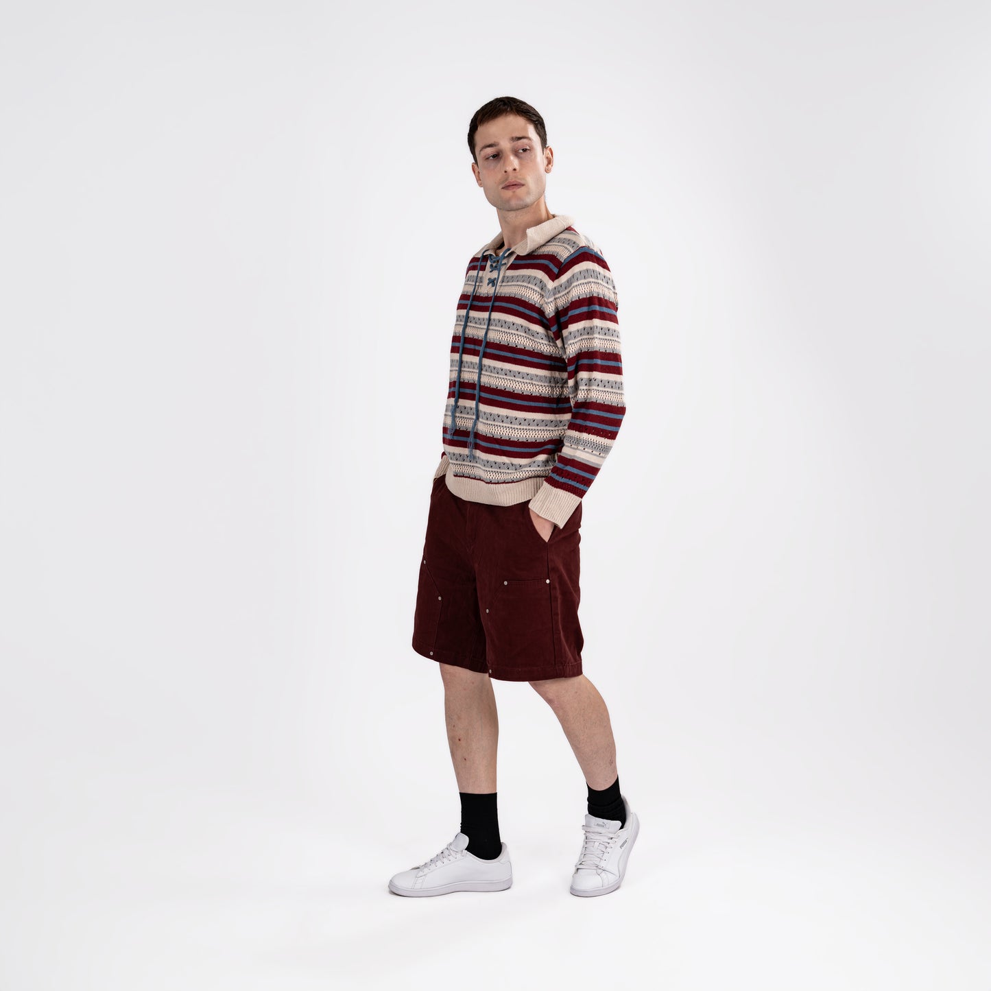 Burgundy Cargo Shorts