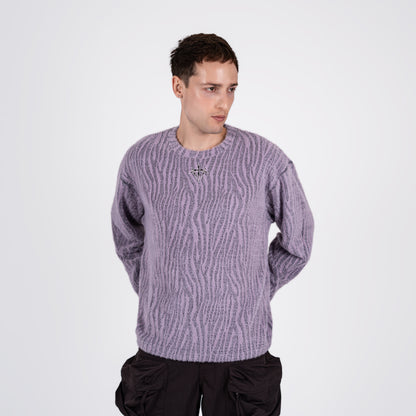 Textured Lavender Knit Pullover