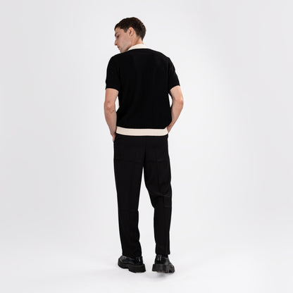 Minimalist Korean Straight-Leg Pants – Black