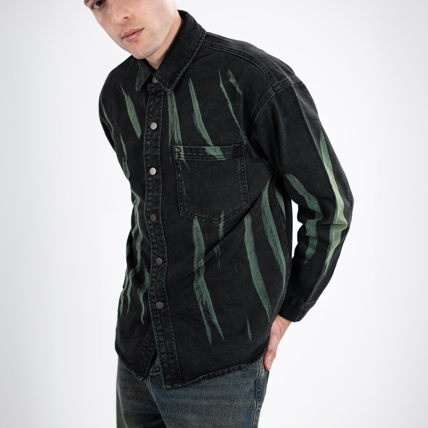 Men's Black Brush Stroke Shirt